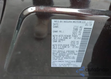 2019 Infiniti Qx60 Luxe z USA, uszkodzony, nr VIN 5N1DL0MN2KC502388